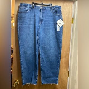 Women's High-Rise Cropped Slim Straight Jeans - Ava & Viv Dark Wash 22